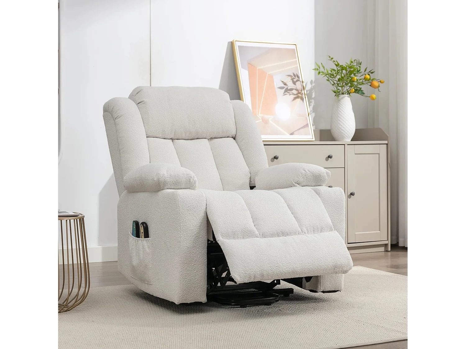 Redding Dual Motor Electric Lift Assist Recliner Chair with Massage and Heat