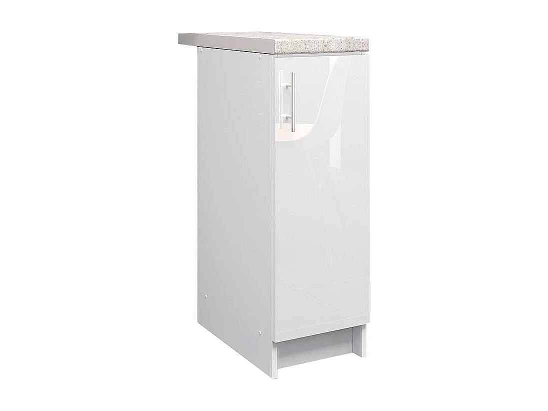 JD Greta Kitchen Base Unit 300mm Storage Cabinet With Door Shelf 30cm White Gloss with Worktop