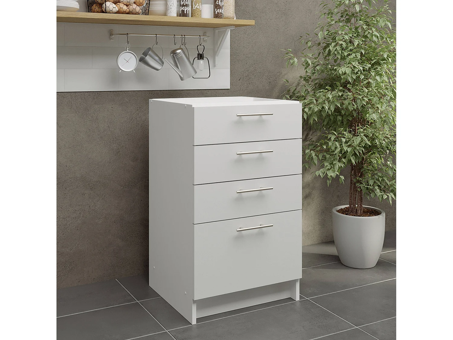 JD Greta Kitchen Base Drawer Unit 500mm Cabinet With Fronts 50cm - White Matt