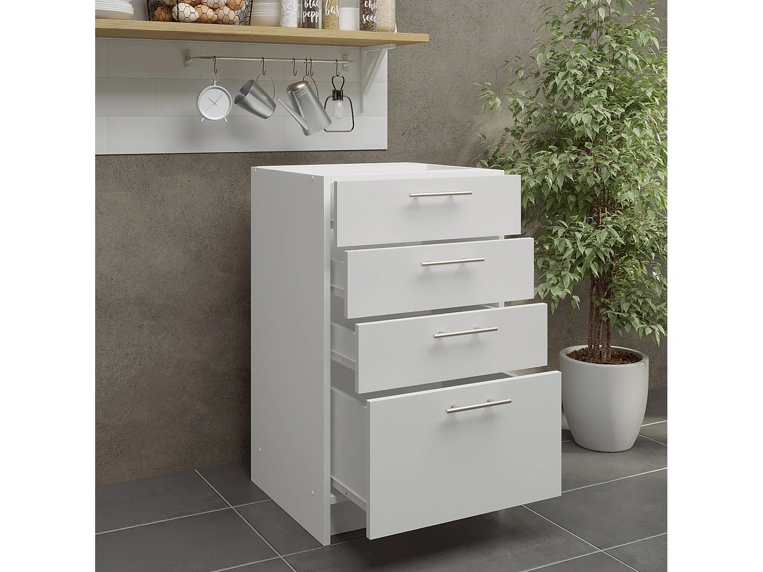 JD Greta Kitchen Base Drawer Unit 500mm Cabinet With Fronts 50cm - White Matt