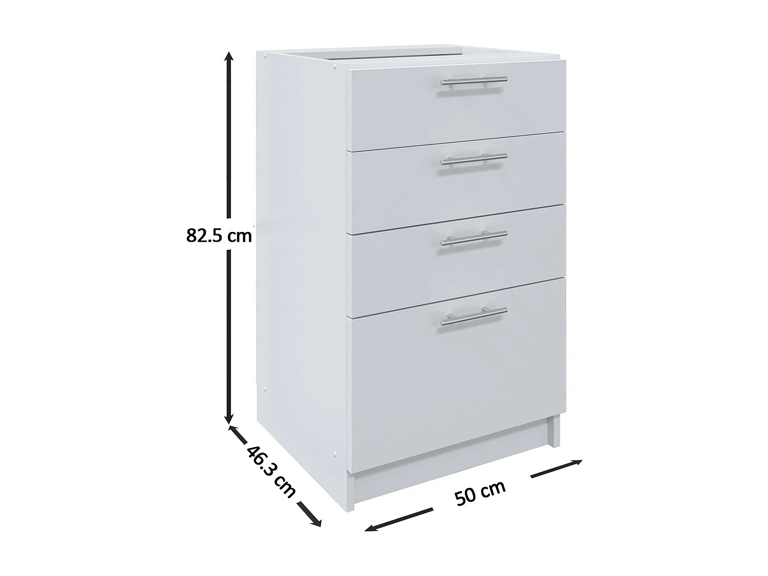 JD Greta Kitchen Base Drawer Unit 500mm Cabinet With Fronts 50cm - White Matt