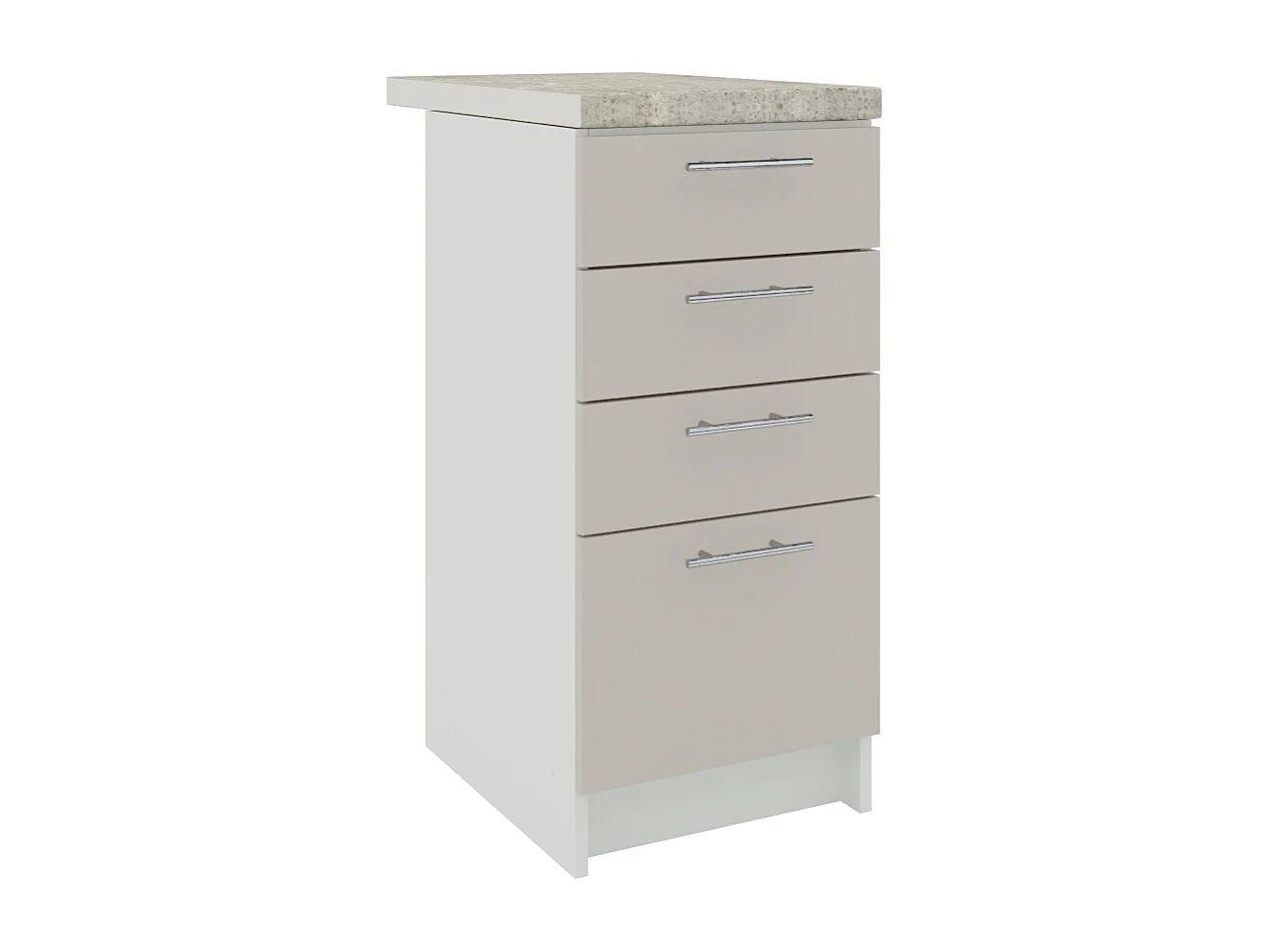 JD Greta Kitchen Base Drawer Unit 400mm Cabinet With Fronts 40cm Cashmere Matt with Worktop