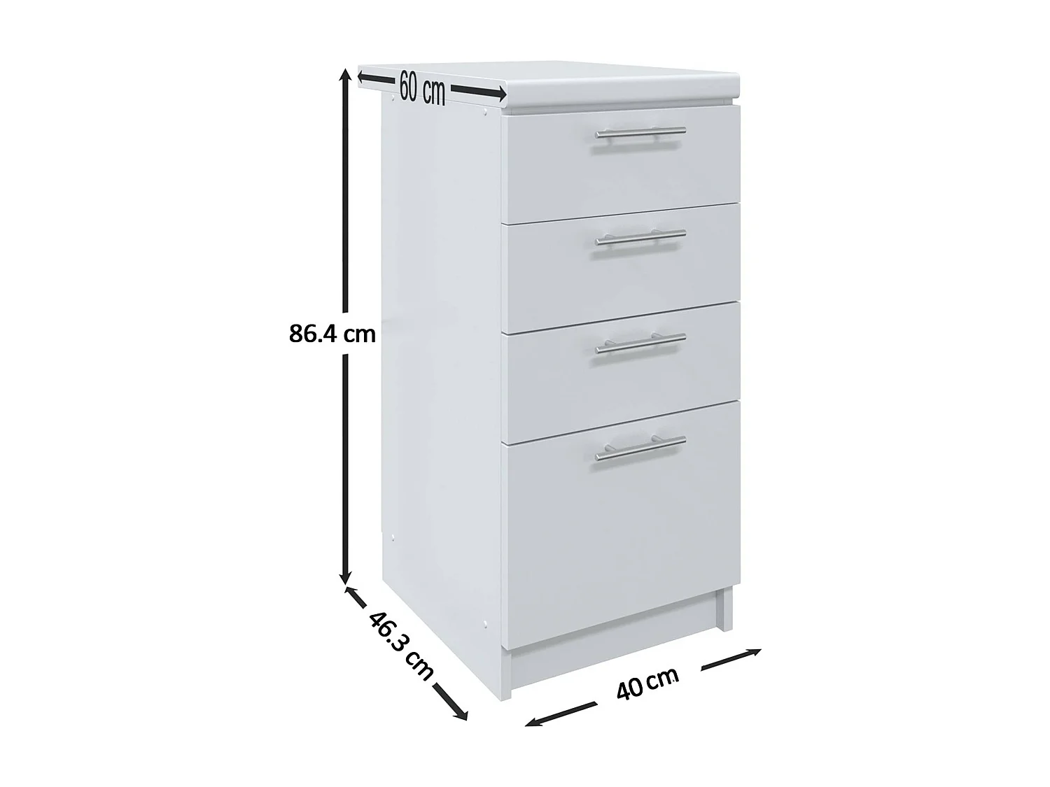 JD Greta Kitchen Base Drawer Unit 400mm Cabinet With Fronts 40cm Cashmere Matt with Worktop