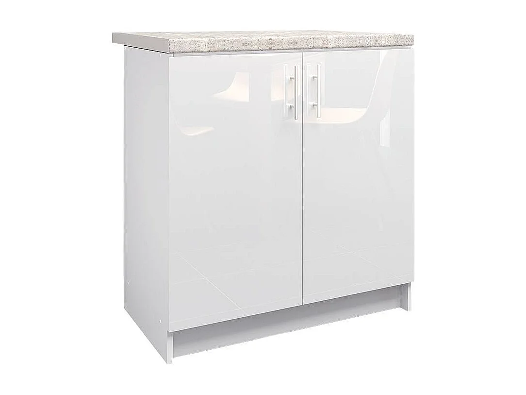 JD Greta Kitchen Base Unit 800mm Storage Cabinet With Doors Shelf 80cm White Gloss with Worktop
