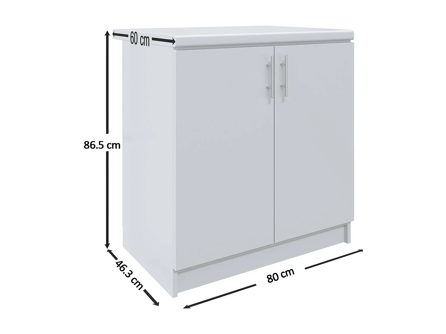 JD Greta Kitchen Base Unit 800mm Storage Cabinet With Doors Shelf 80cm White Gloss with Worktop