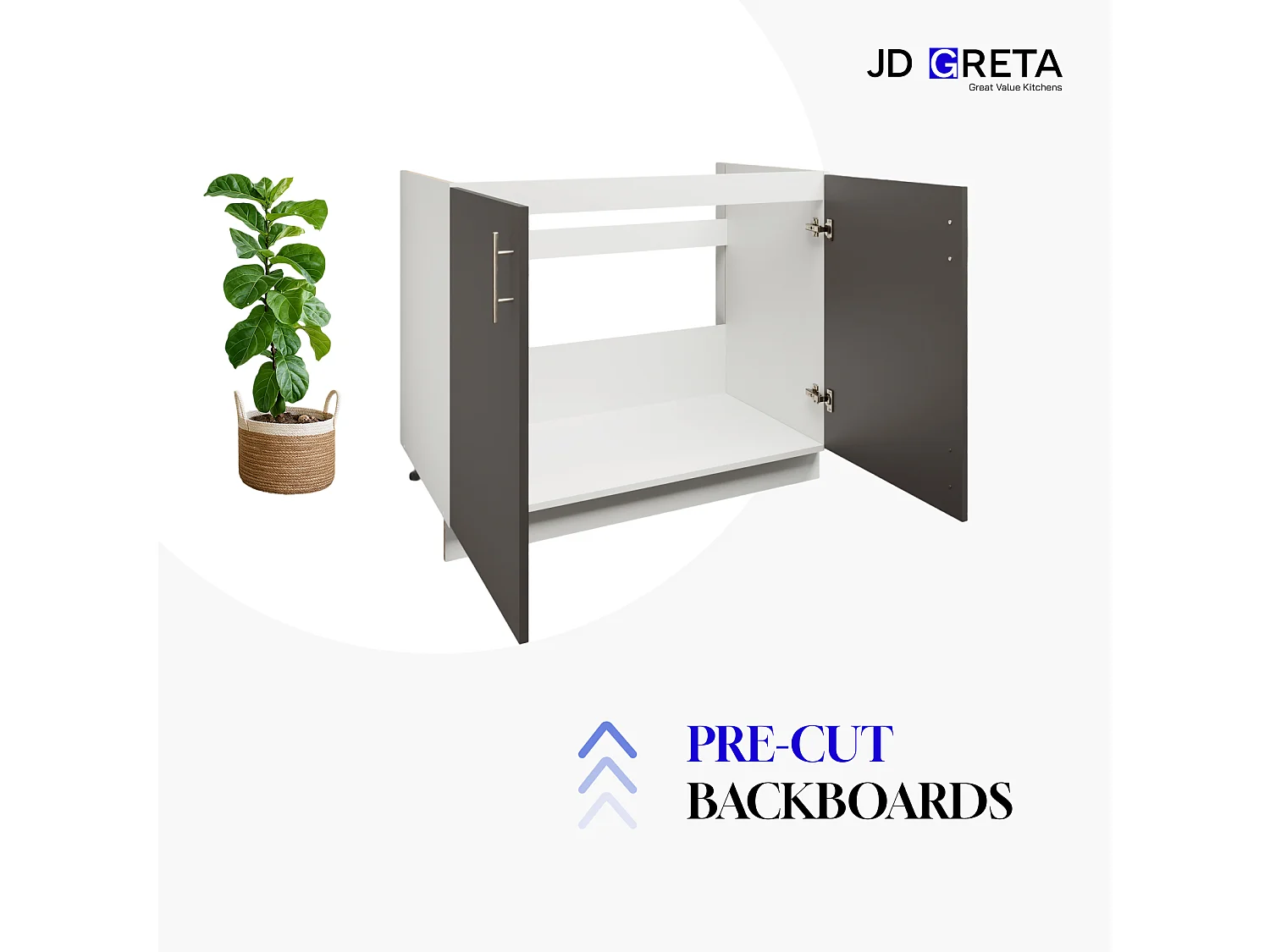 JD Greta Adjustable Legs Kitchen Sink Unit 1200mm Cabinet With Doors - Navy Blue Matt