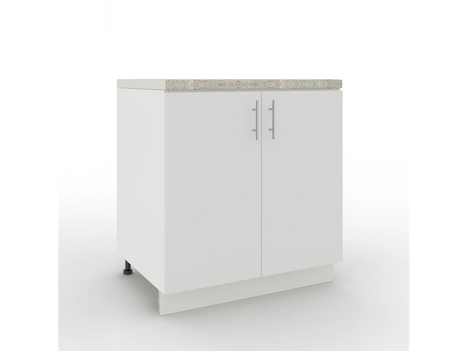 JD Greta Adjustable Legs Kitchen Base Unit 800mm Storage Cabinet With Door Shelf 80cm - White Matt With Worktop