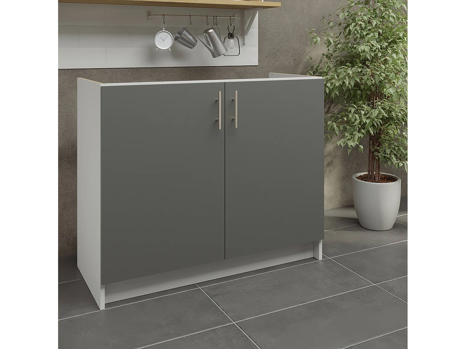 JD Greta Kitchen Base Sink Unit 1000mm Cabinet With Doors 100cm - Grey Matt