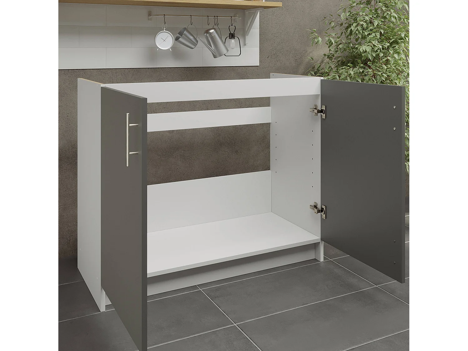 JD Greta Kitchen Base Sink Unit 1000mm Cabinet With Doors 100cm - Grey Matt