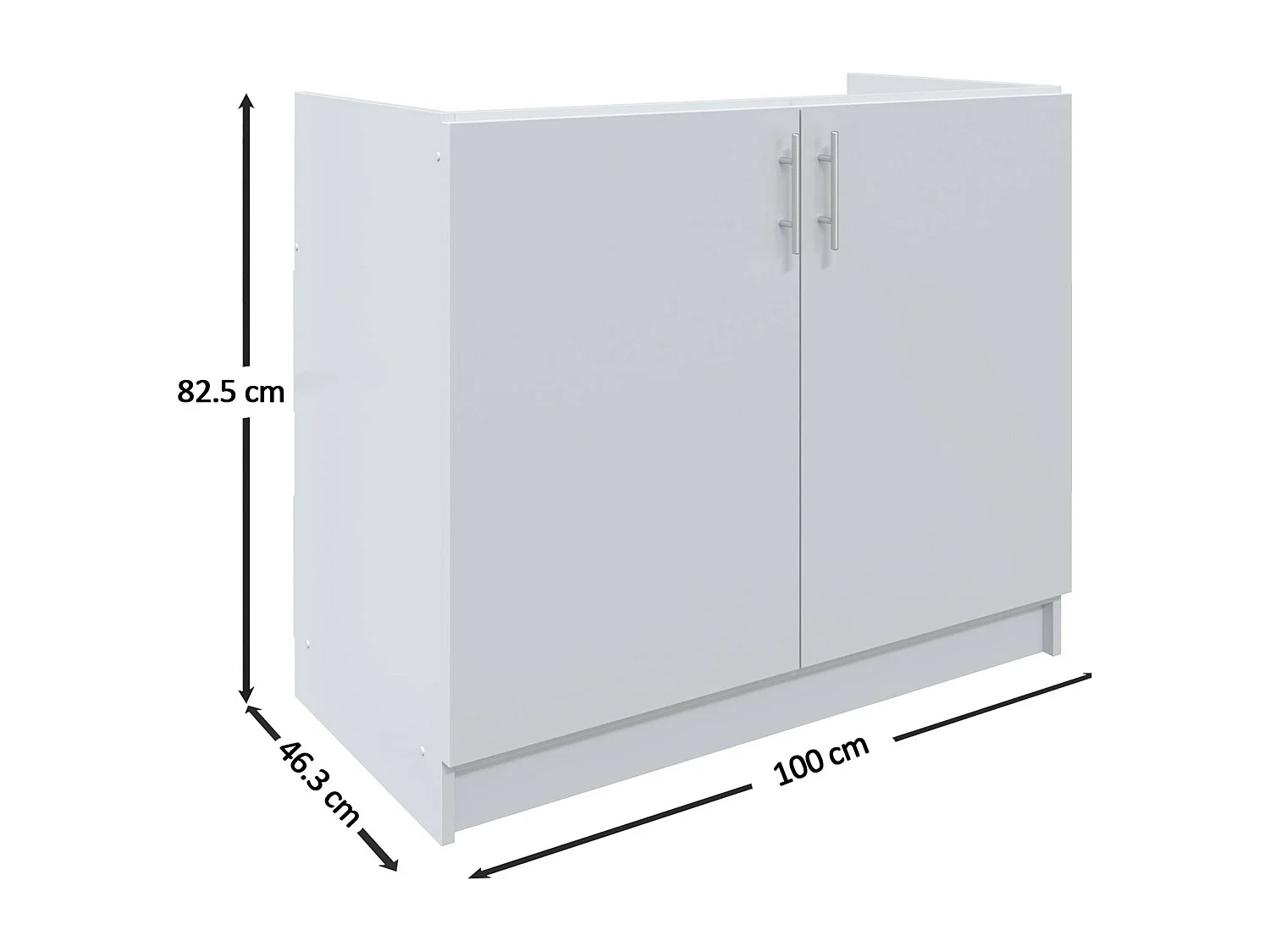 JD Greta Kitchen Base Sink Unit 1000mm Cabinet With Doors 100cm - Grey Matt