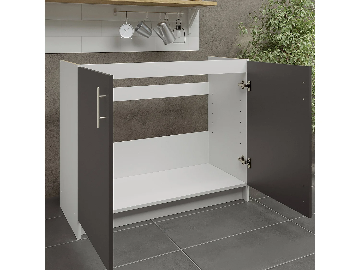 JD Greta Kitchen Base Sink Unit 1000mm Cabinet With Doors 100cm - Dark Grey Matt