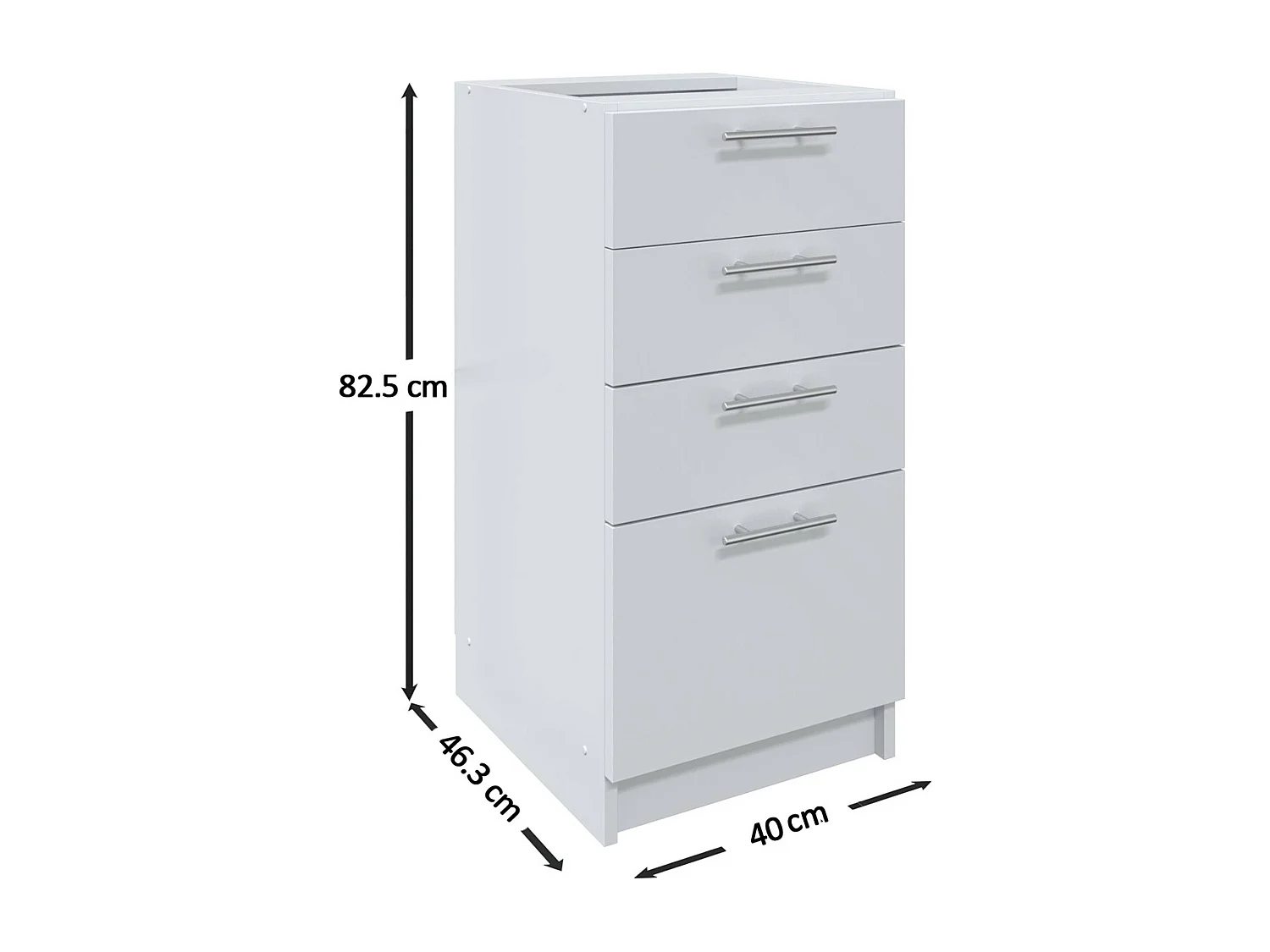 JD Greta Kitchen Base Drawer Unit 400mm Cabinet With Fronts 40cm - Cashmere Matt