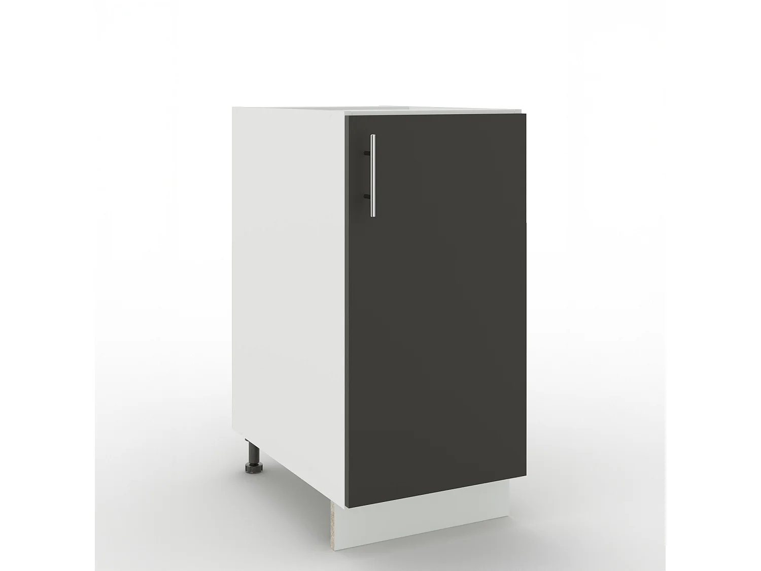 JD Greta Adjustable Legs Kitchen Base Unit 400mm Storage Cabinet With Door Shelf 40cm - Dark Grey Matt