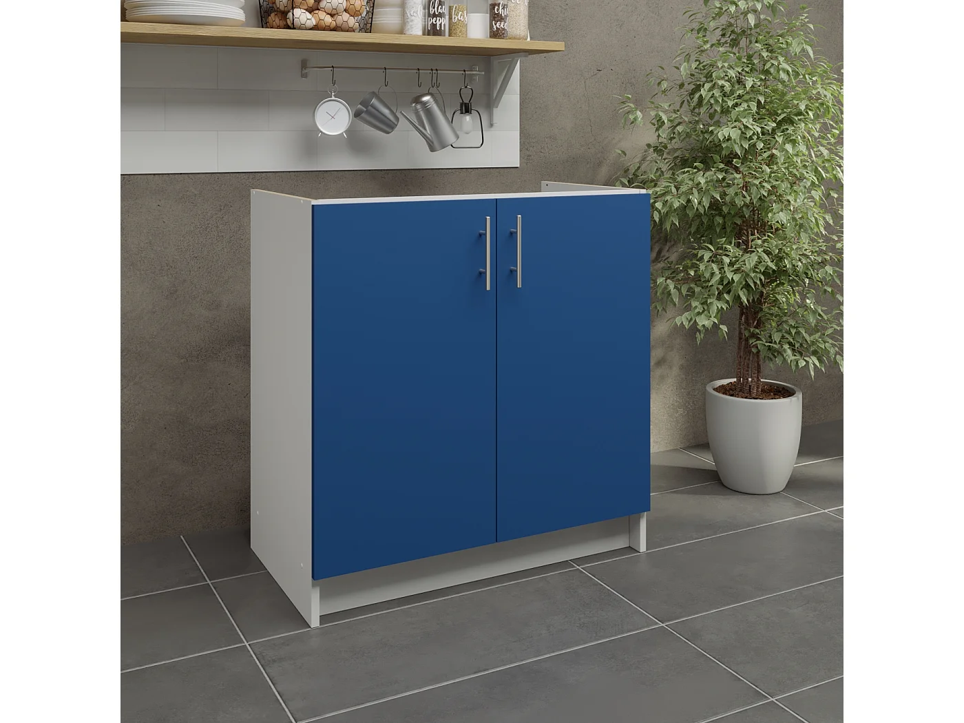 JD Greta Kitchen Base Sink Unit 800mm Cabinet With Doors 80cm - Navy Blue Matt
