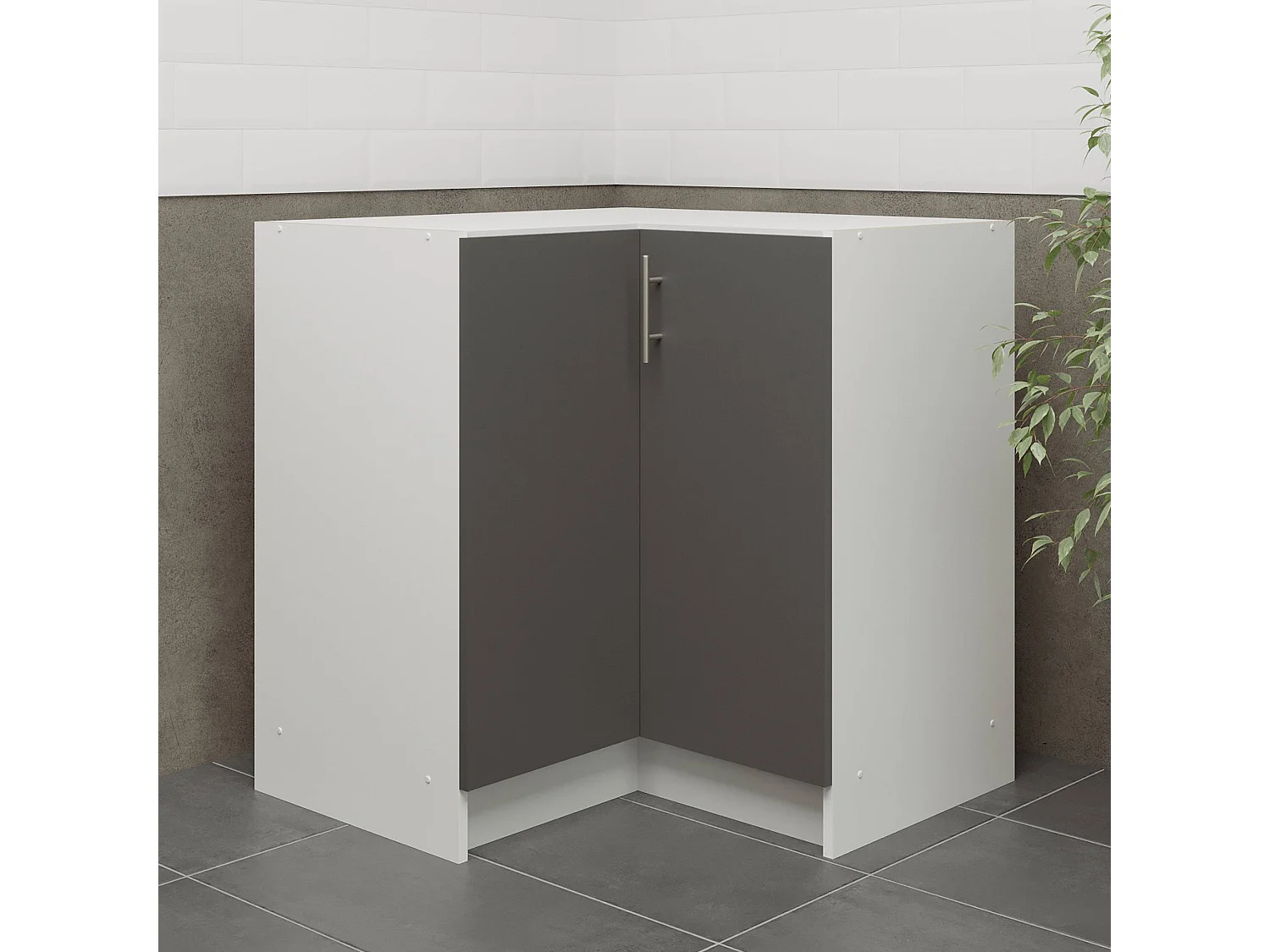JD Greta Kitchen Base Corner Unit 800mm Cabinet With Doors 80cm - Dark Grey Matt