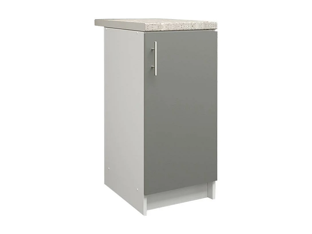 JD Greta Kitchen Base Unit 400mm Storage Cabinet With Door Shelf 40cm Grey Matt with Worktop