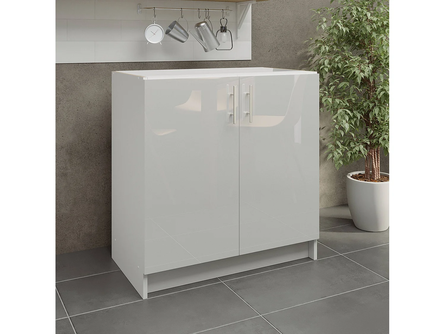 JD Greta Kitchen Base Unit 800mm Storage Cabinet With Doors Shelf 80cm White Gloss