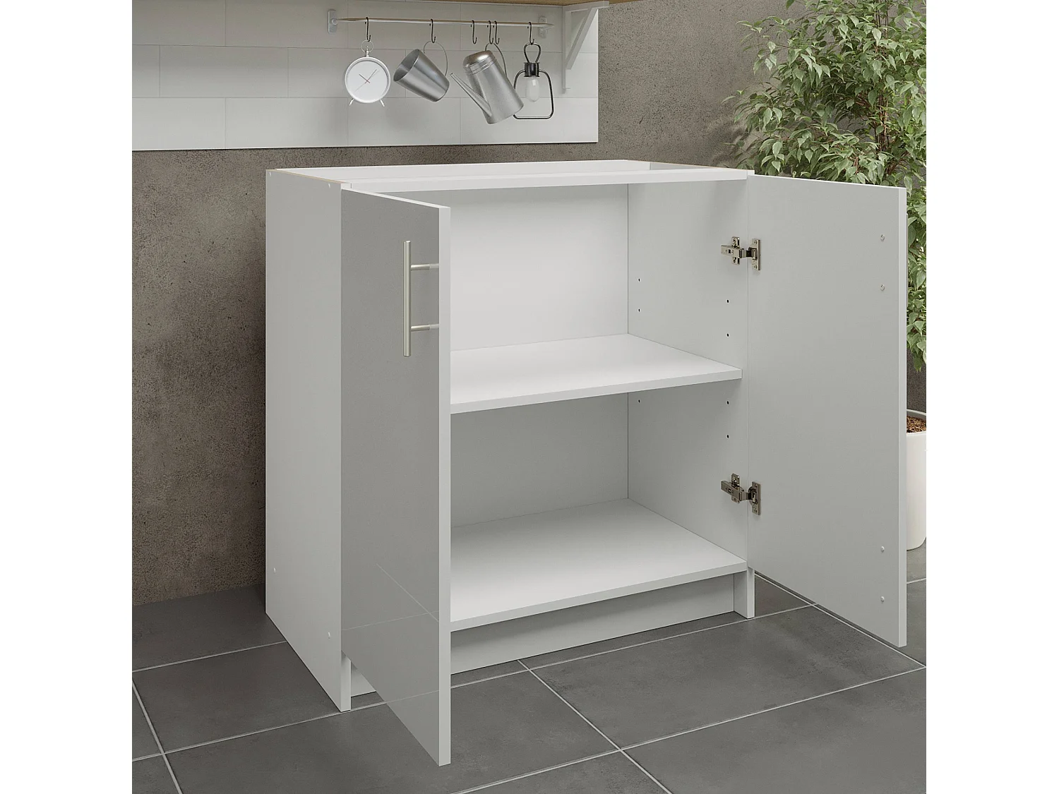 JD Greta Kitchen Base Unit 800mm Storage Cabinet With Doors Shelf 80cm White Gloss