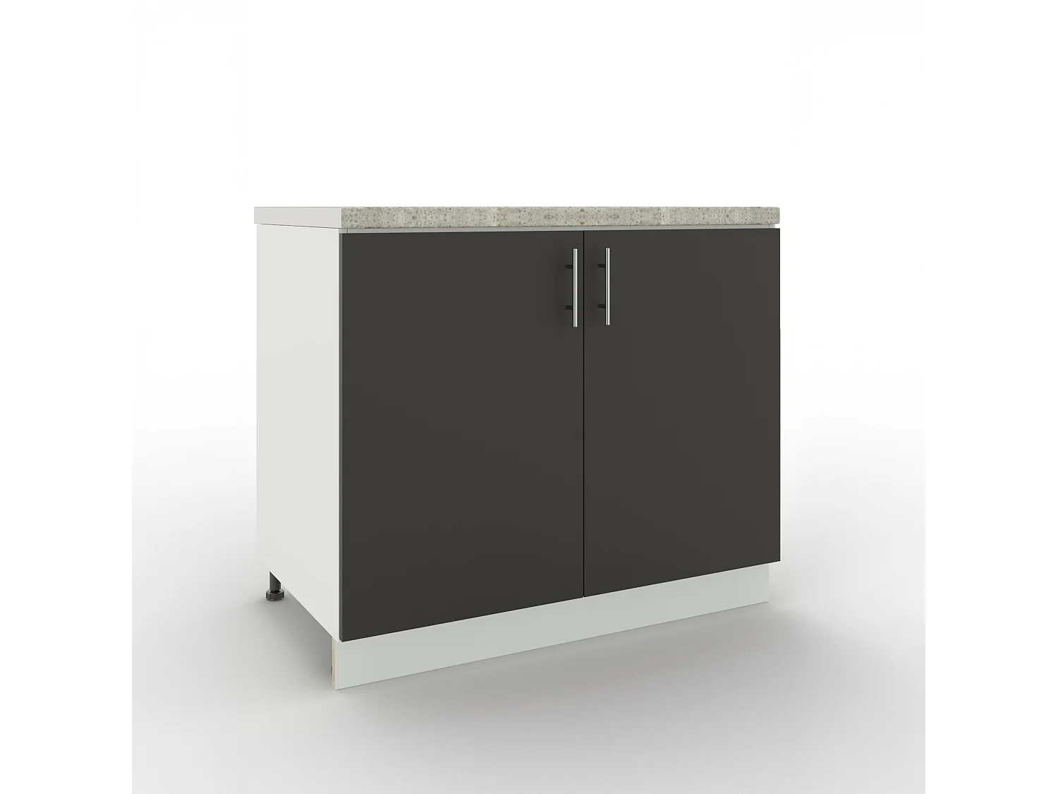 JD Greta Adjustable Legs Kitchen Sink Unit 1000mm Cabinet With Doors - Dark Grey Matt With Worktop