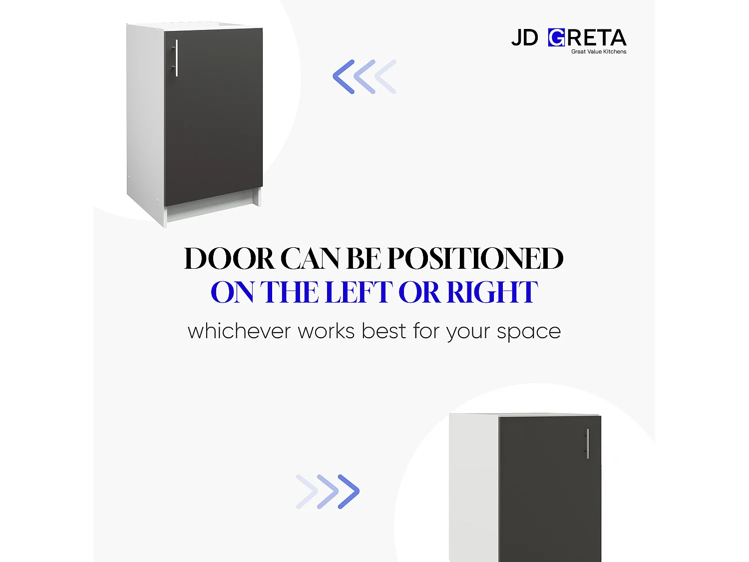 JD Greta Kitchen Base Tall Larder Unit 400mm With Doors 40cm - Navy Blue Matt