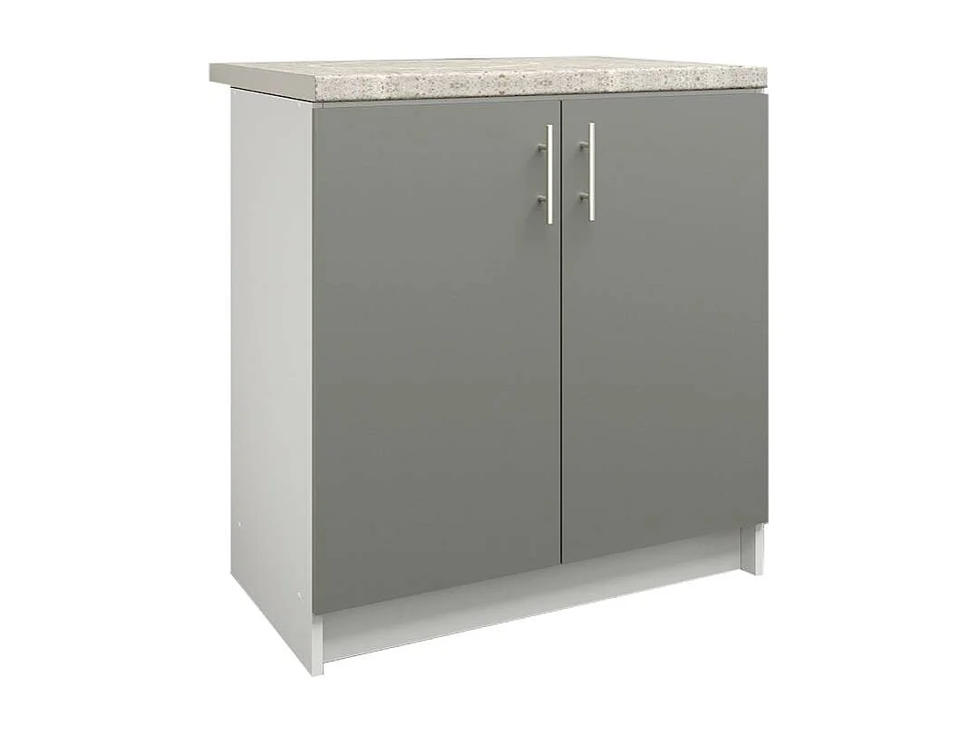 JD Greta Kitchen Base Unit 800mm Storage Cabinet With Doors Shelf 80cm Grey Matt with Worktop