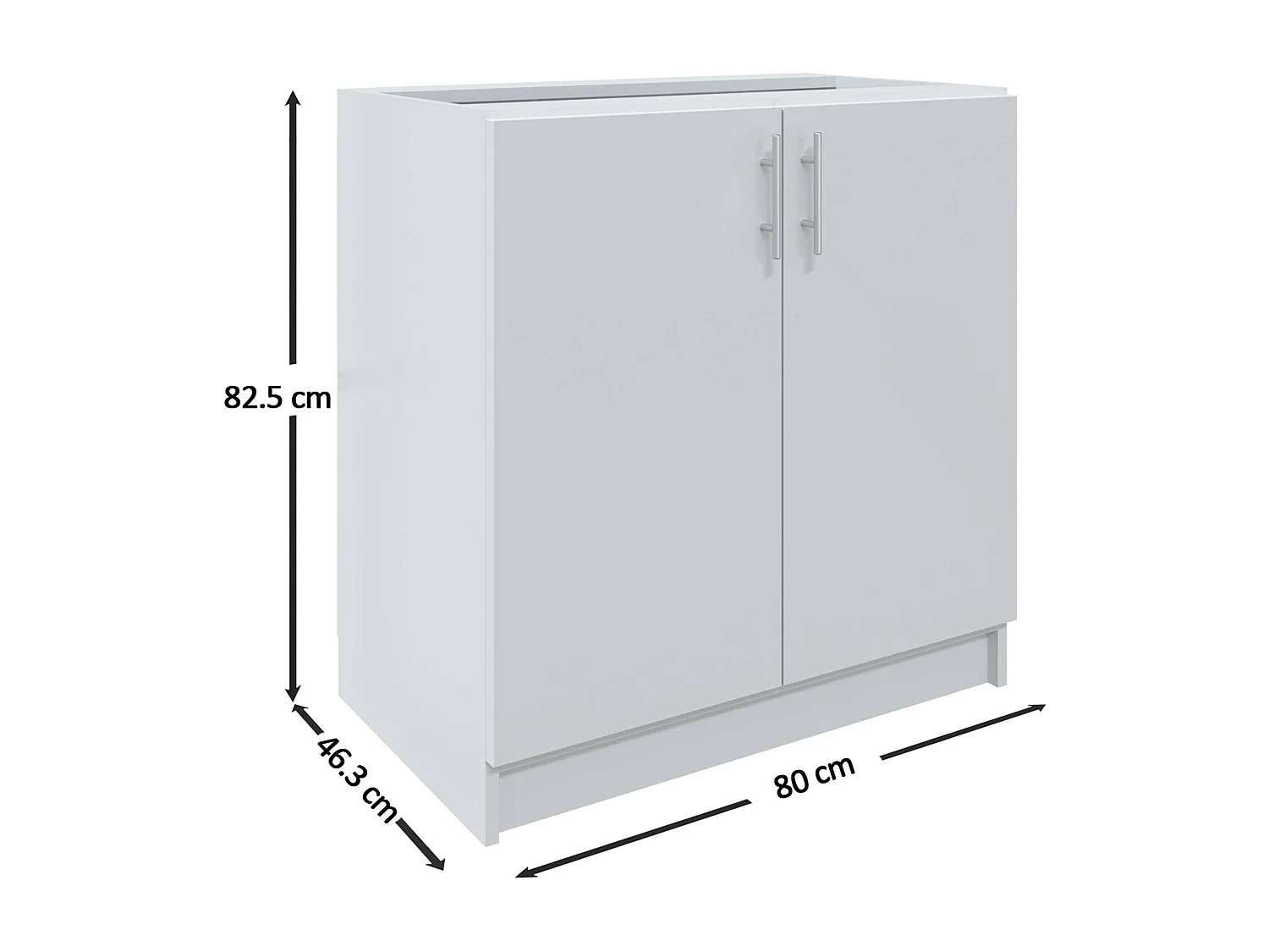 JD Greta Kitchen Base Unit 800mm Storage Cabinet With Doors Shelf 80cm - Grey Matt