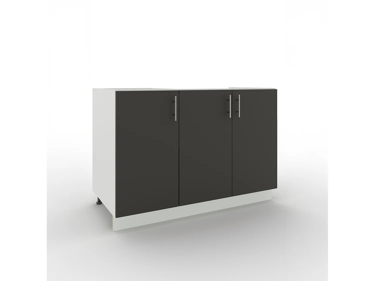 JD Greta Adjustable Legs Kitchen Sink Unit 1200mm Cabinet With Doors - Dark Grey Matt