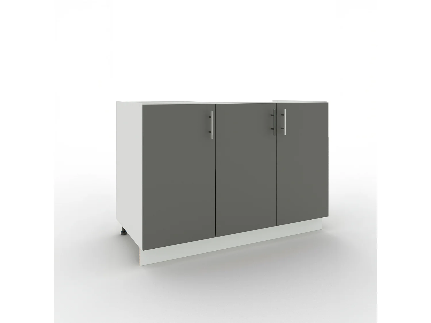 JD Greta Adjustable Legs Kitchen Sink Unit 1200mm Cabinet With Doors - Grey Matt