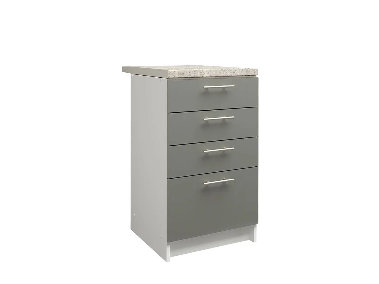 JD Greta Kitchen Base Drawer Unit 500mm Cabinet With Fronts 50cm Grey Matt with Worktop