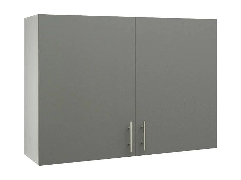 JD Greta Kitchen Wall Unit 1000mm Storage Cabinet With Doors and Shelf 100cm - Grey Matt