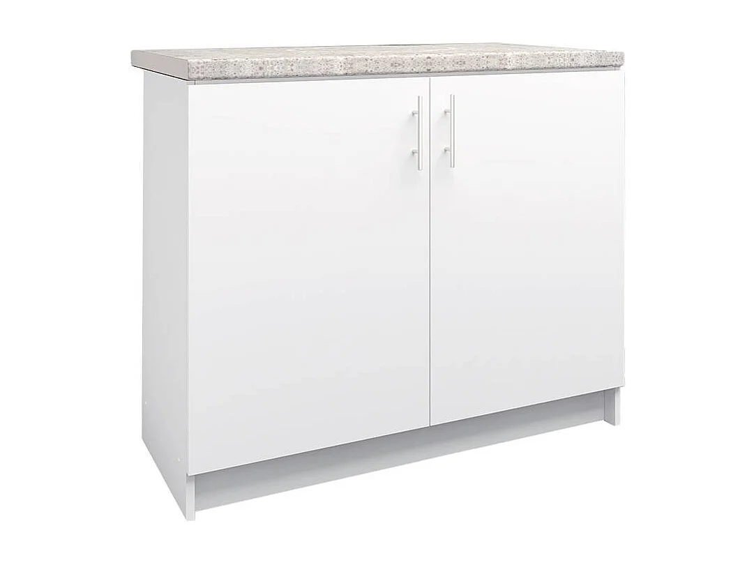 JD Greta Kitchen Base Unit 1000mm Storage Cabinet With Doors Shelf 100cm White Matt with Worktop