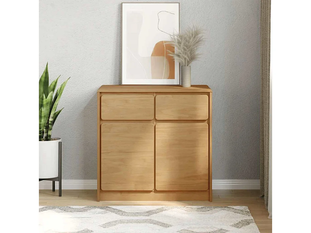 Berkfield Sideboard SAUDA Oak 80x43x75.5 cm Solid Wood Pine