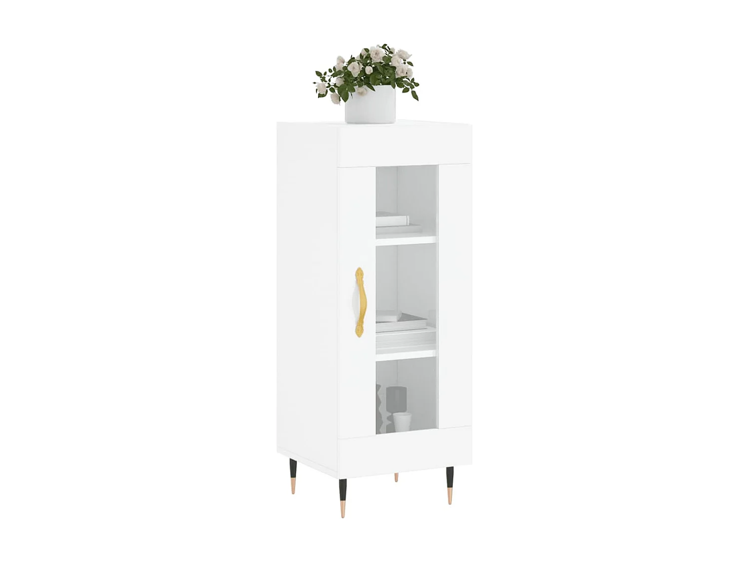 Berkfield Sideboard High Gloss White 34.5x34x90 cm Engineered Wood