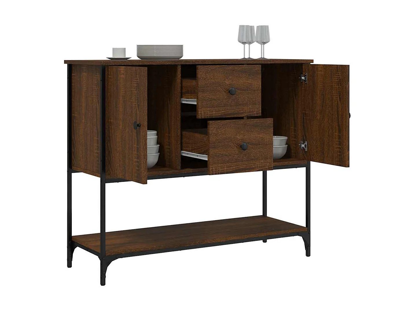 Berkfield Sideboard Brown Oak 100x36x85 cm Engineered Wood