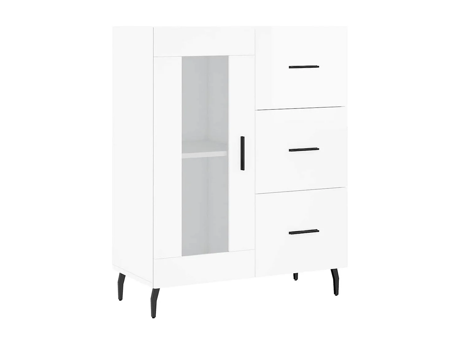 Berkfield Sideboard High Gloss White 69.5x34x90 cm Engineered Wood