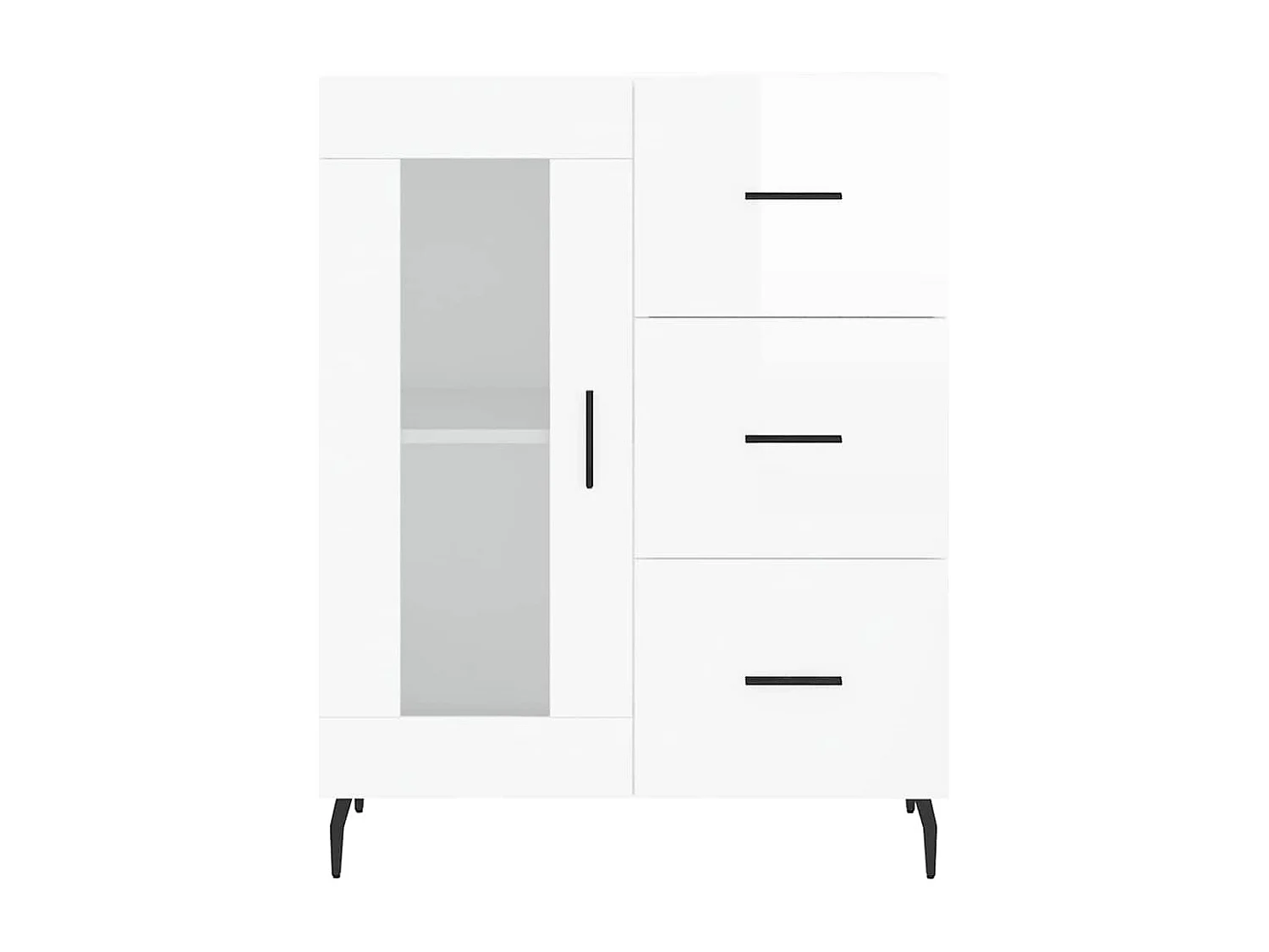 Berkfield Sideboard High Gloss White 69.5x34x90 cm Engineered Wood