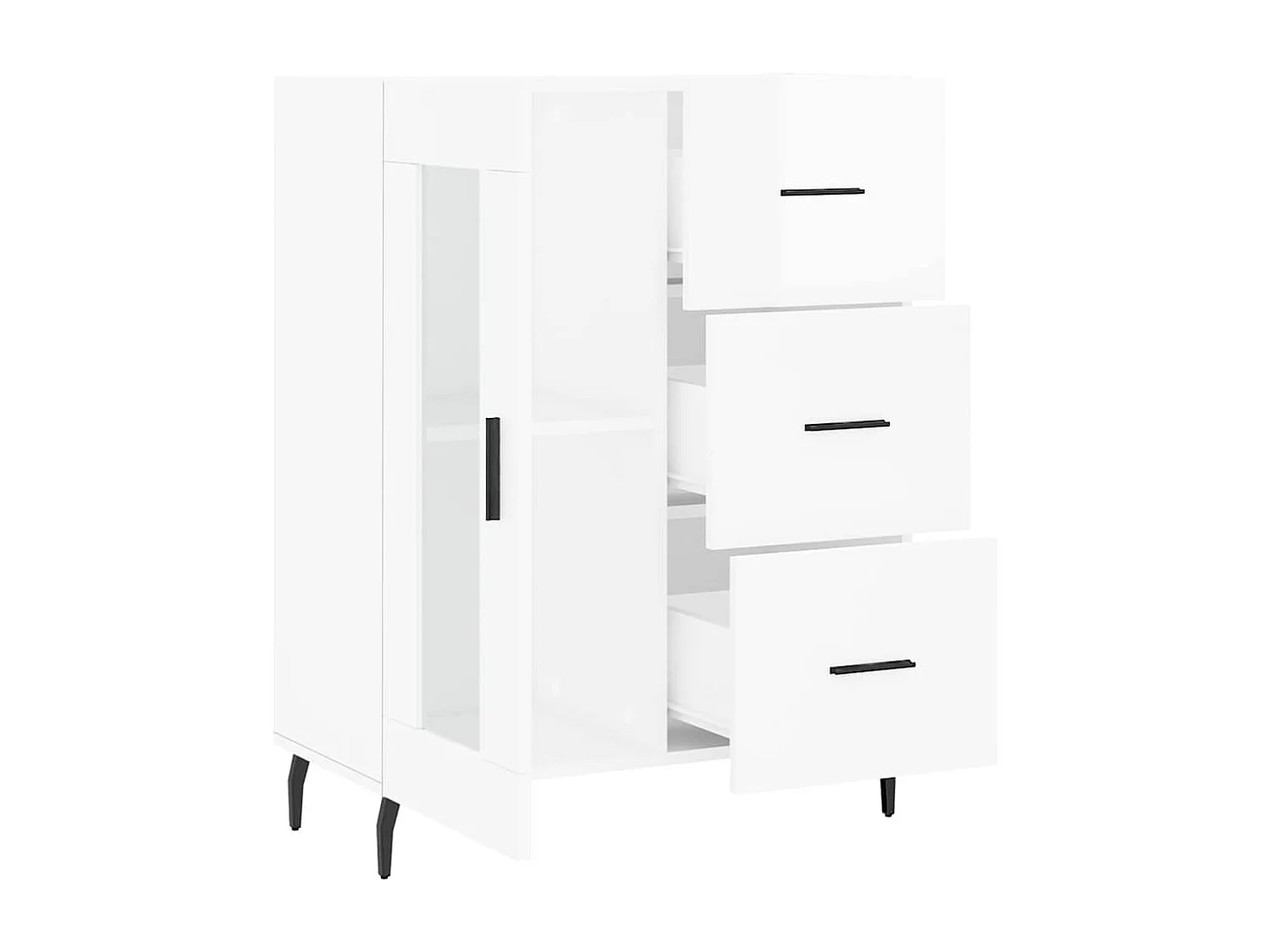 Berkfield Sideboard High Gloss White 69.5x34x90 cm Engineered Wood