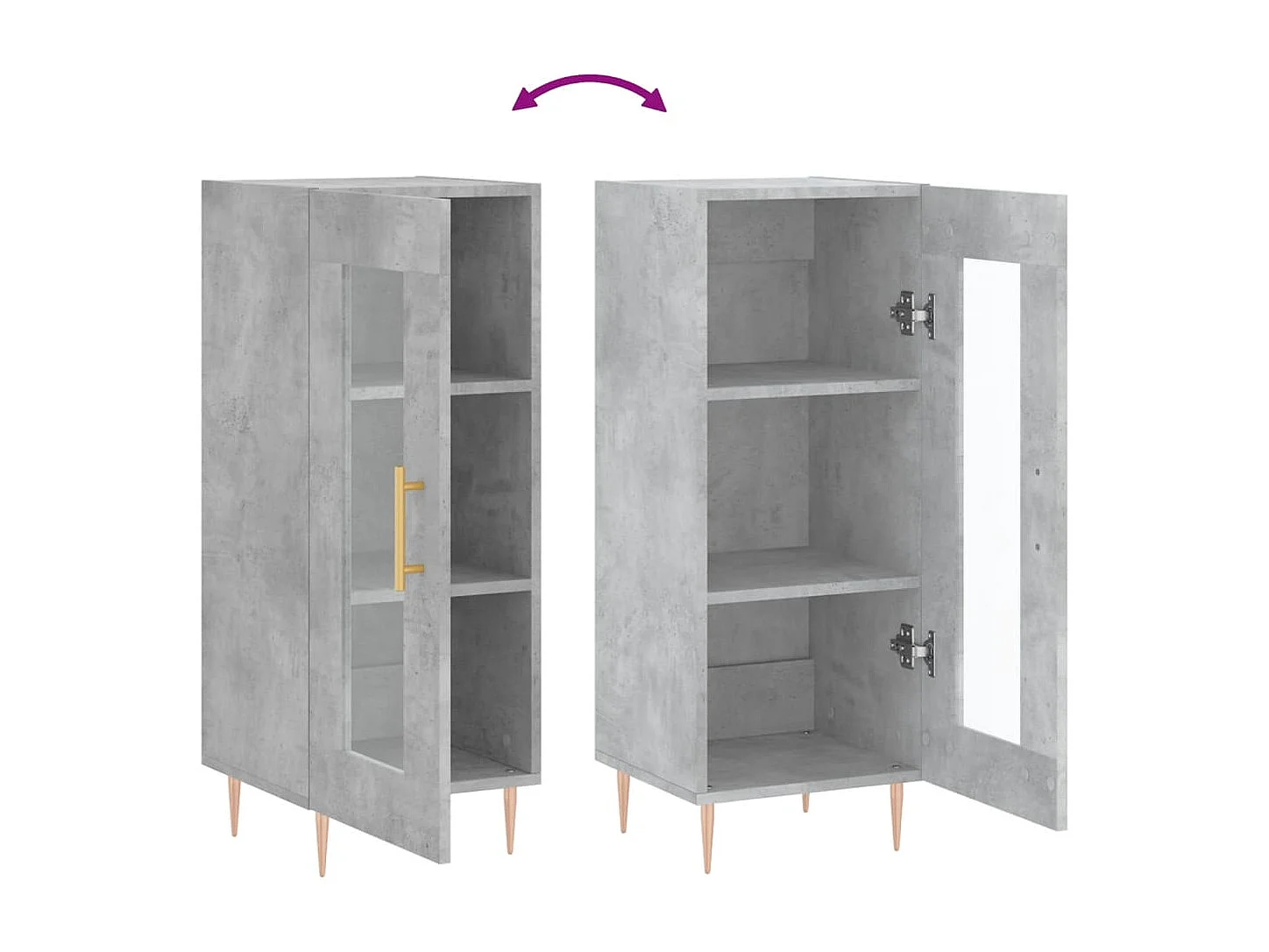 Berkfield Sideboard Concrete Grey 34.5x34x90 cm Engineered Wood