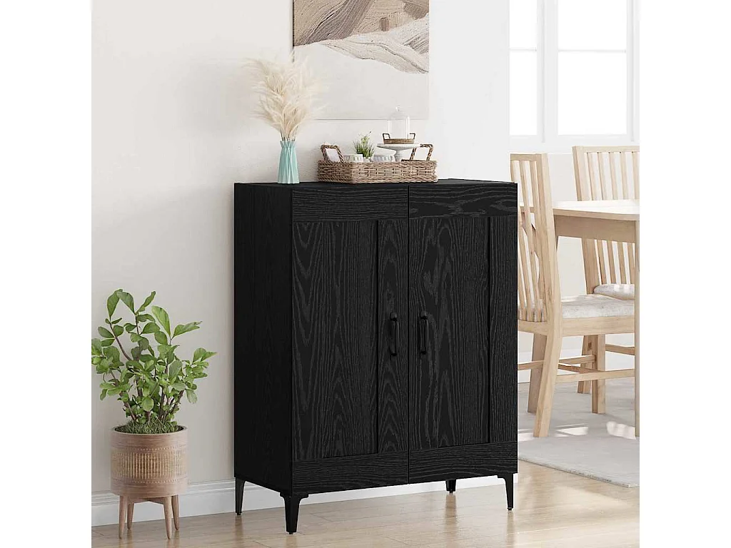 Berkfield Sideboard Black Oak 69.5 x 34 x 90 cm Engineered Wood