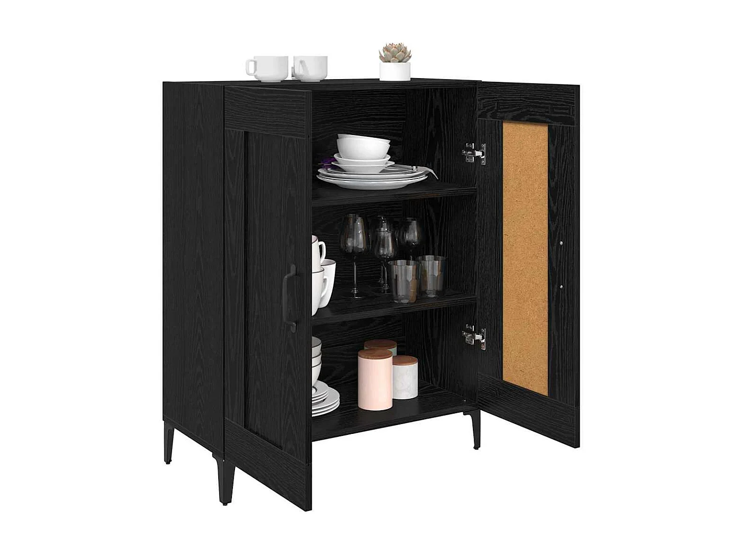 Berkfield Sideboard Black Oak 69.5 x 34 x 90 cm Engineered Wood