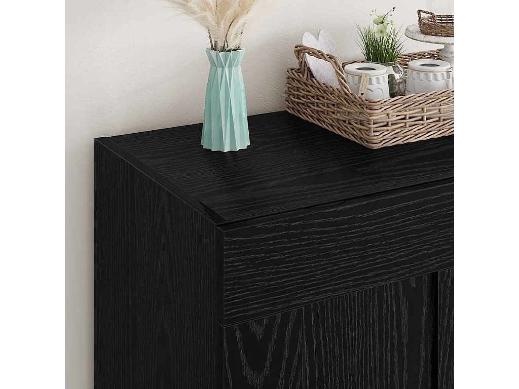 Berkfield Sideboard Black Oak 69.5 x 34 x 90 cm Engineered Wood
