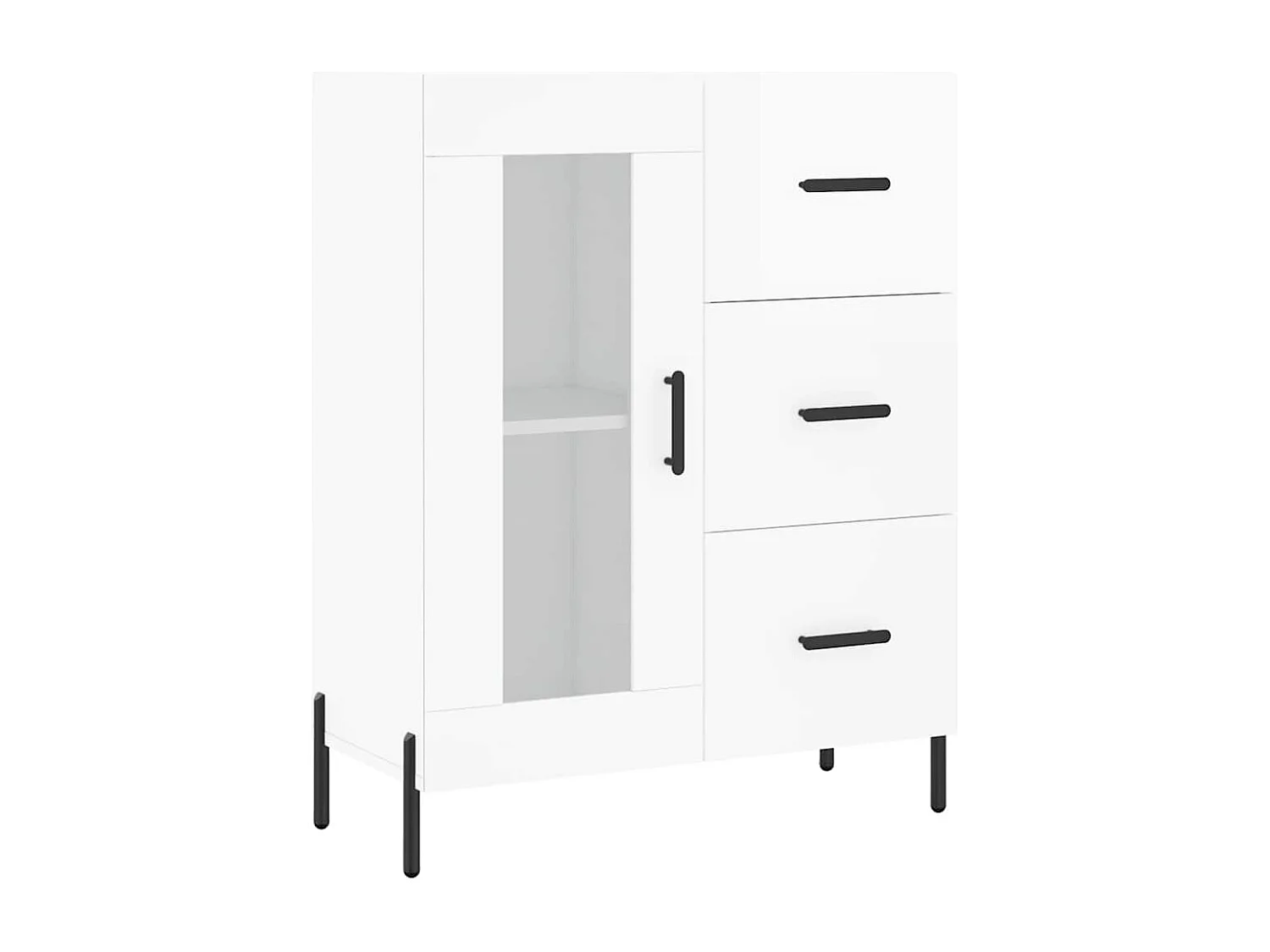 Berkfield Sideboard High Gloss White 69.5x34x90 cm Engineered Wood