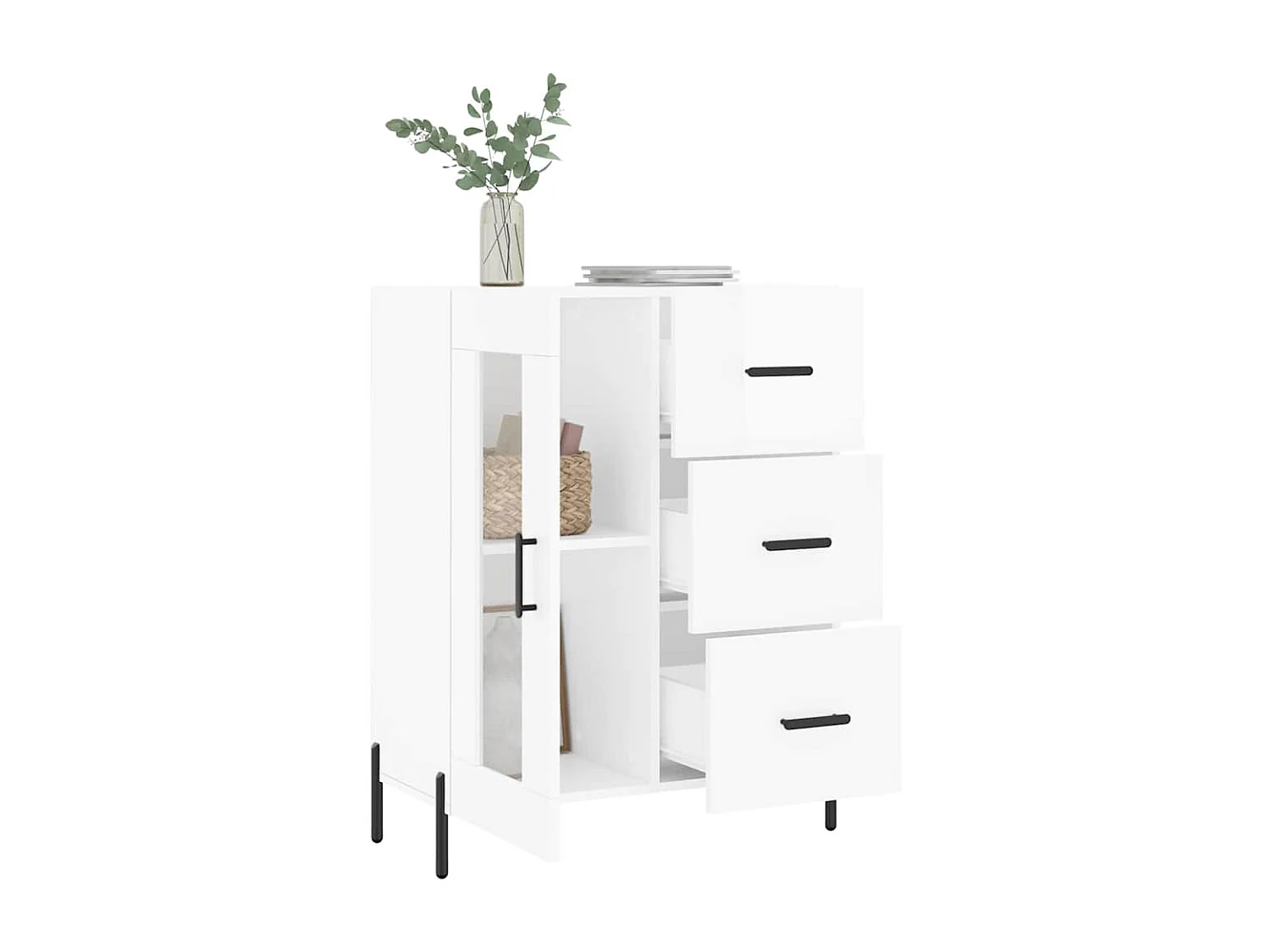 Berkfield Sideboard High Gloss White 69.5x34x90 cm Engineered Wood