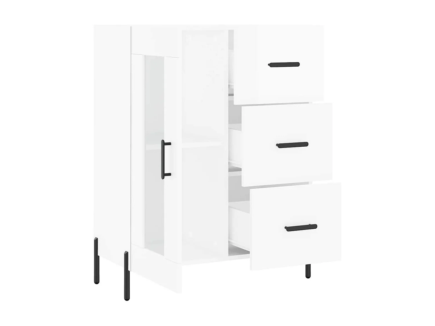 Berkfield Sideboard High Gloss White 69.5x34x90 cm Engineered Wood