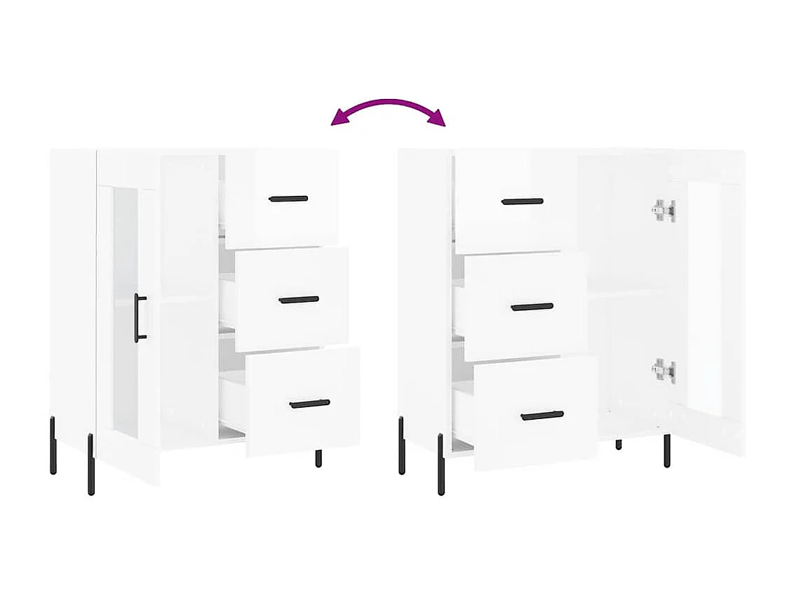 Berkfield Sideboard High Gloss White 69.5x34x90 cm Engineered Wood