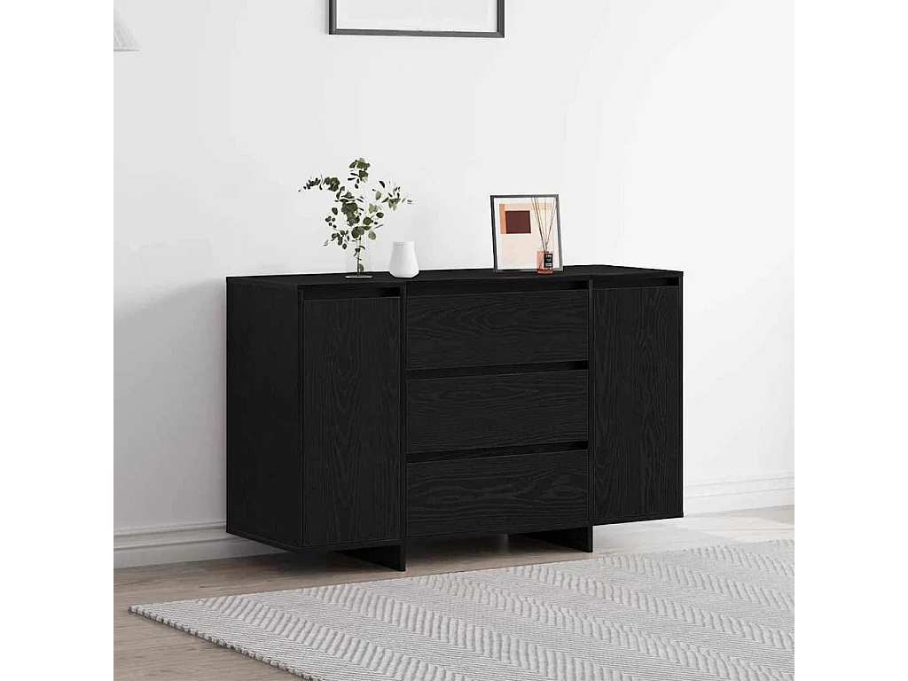 Berkfield Sideboard Black Oak 120 x 41 x 75 cm Engineered Wood