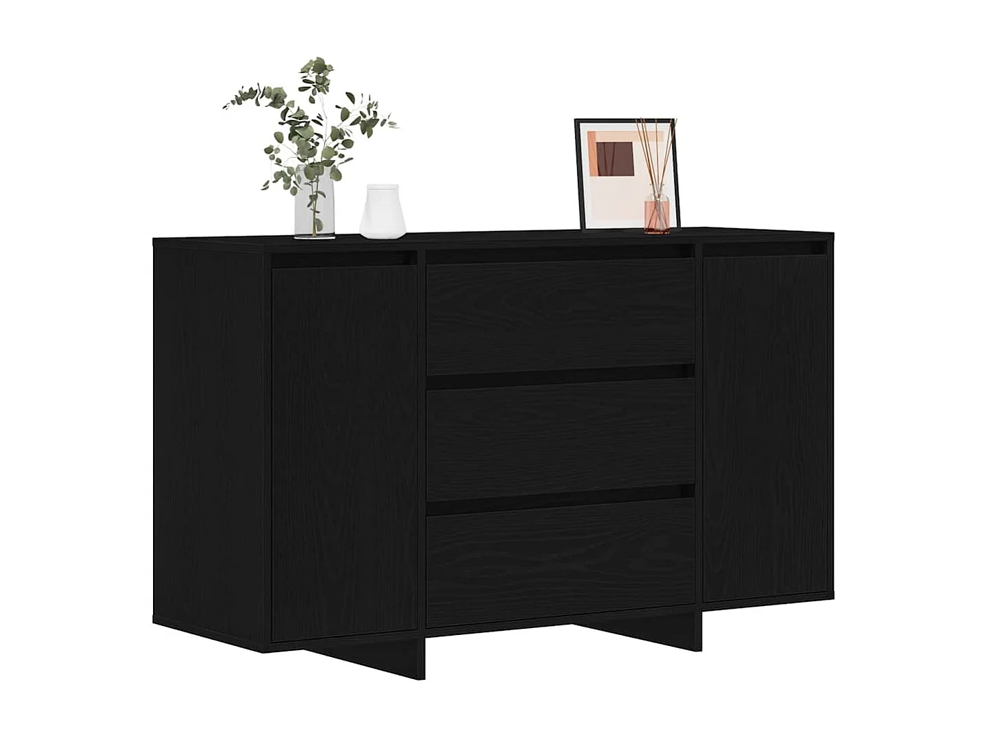 Berkfield Sideboard Black Oak 120 x 41 x 75 cm Engineered Wood