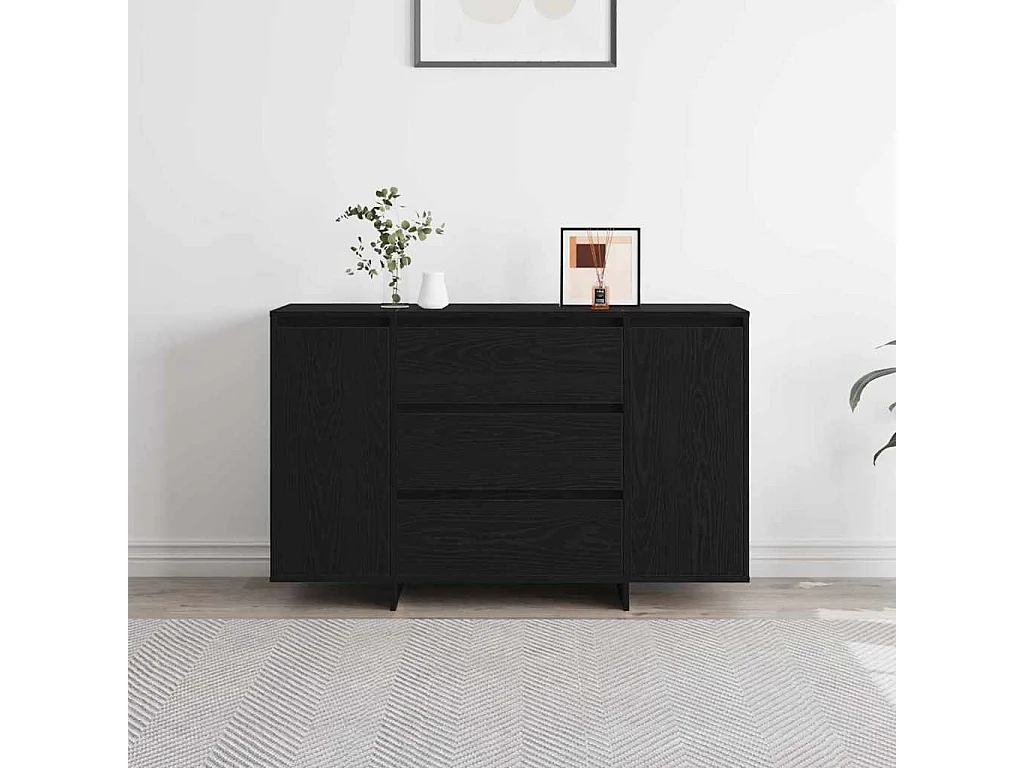 Berkfield Sideboard Black Oak 120 x 41 x 75 cm Engineered Wood