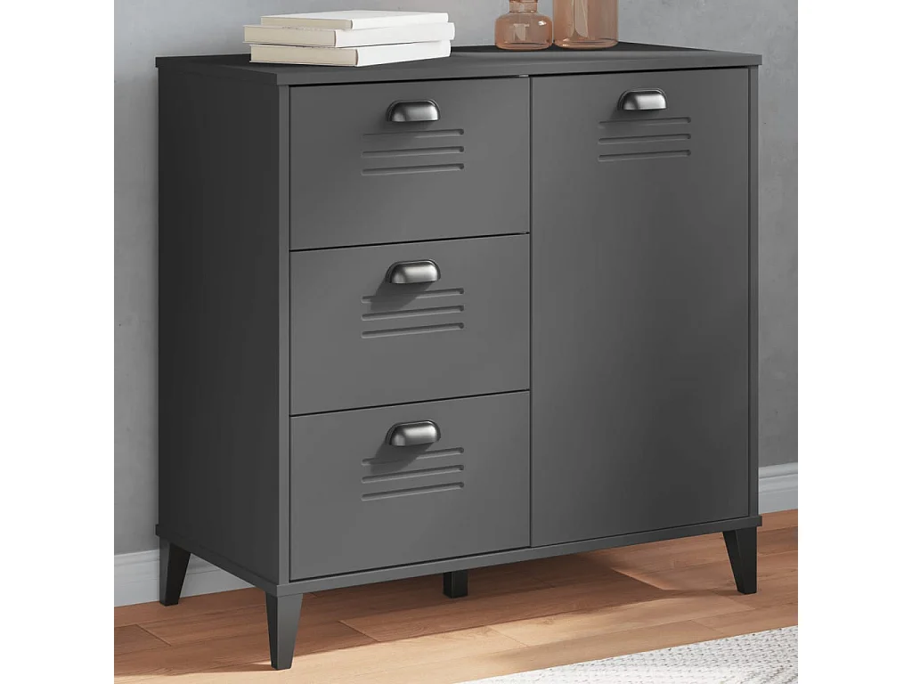Berkfield Sideboard VIKEN Anthracite Grey 80x40x80 cm Engineered Wood