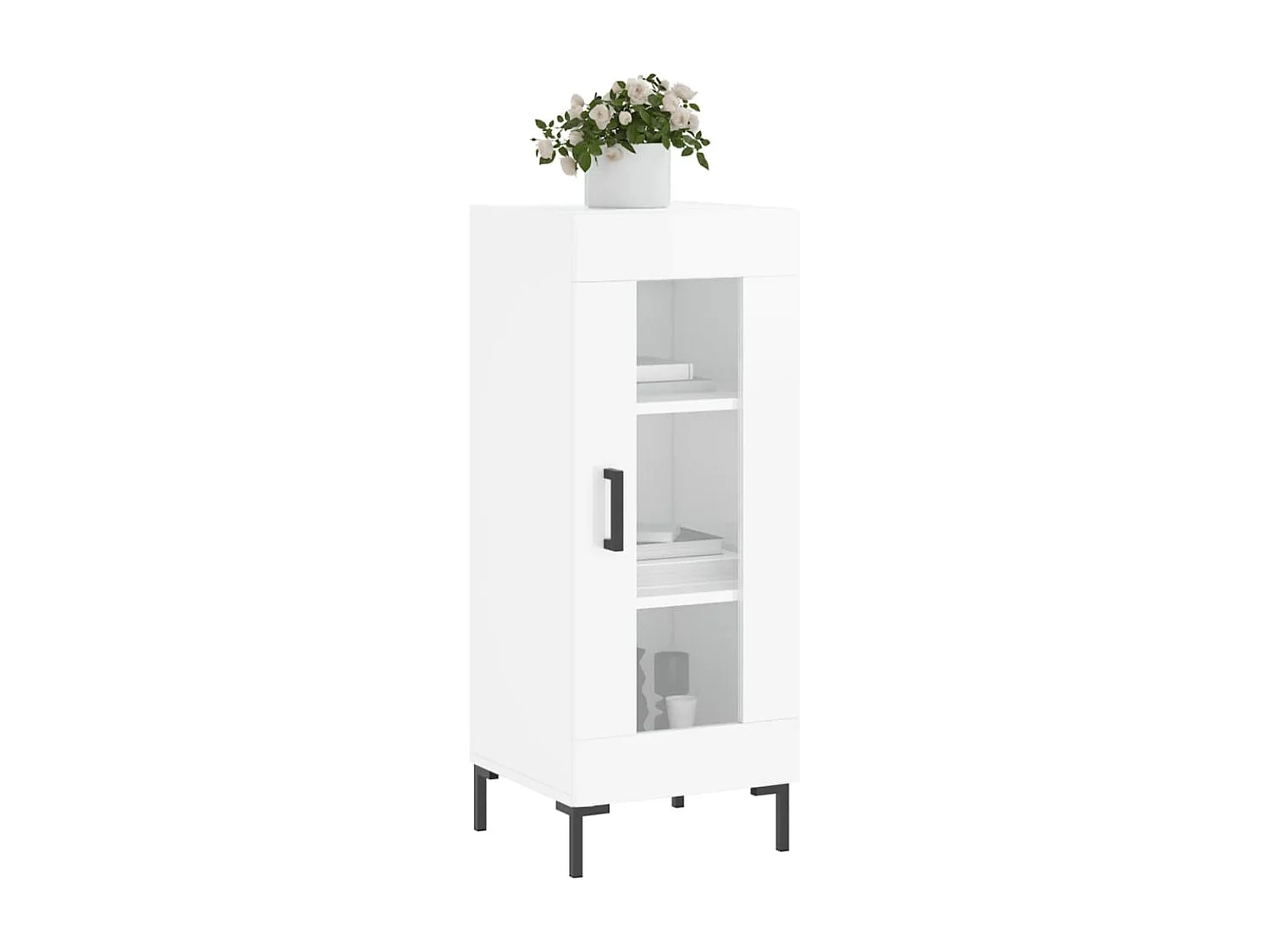 Berkfield Sideboard High Gloss White 34.5x34x90 cm Engineered Wood